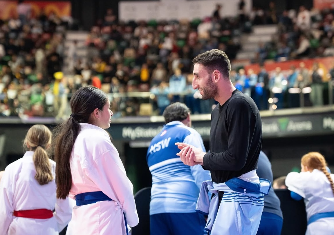 Sensei Richi coaching at the Australian National Karate Championships